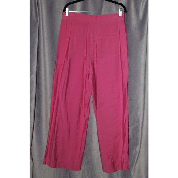 Zara Wide Leg Pink Trouser Size Large - Picture 6 of 8